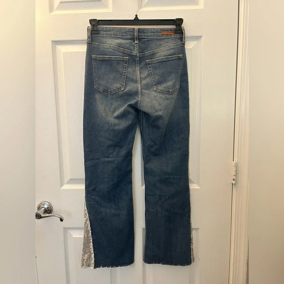 Anthropologie Pilcro The Letterpress Women's 26 High Rise Sequin Flare Jeans - Picture 5 of 7